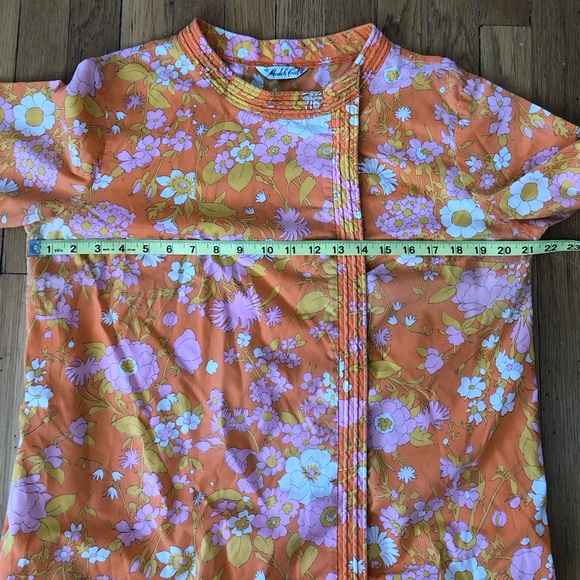 Vintage 1960’s Flower Power Models Coat House Coat - Picture 7 of 10